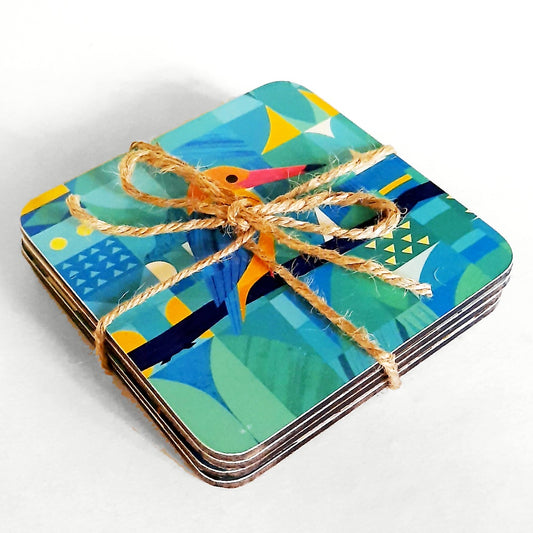 Island Birds Coaster Set (4pc)