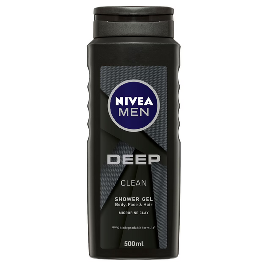 Nivea Men Deep 3 In 1 Shower Gel & Body Wash 500ml