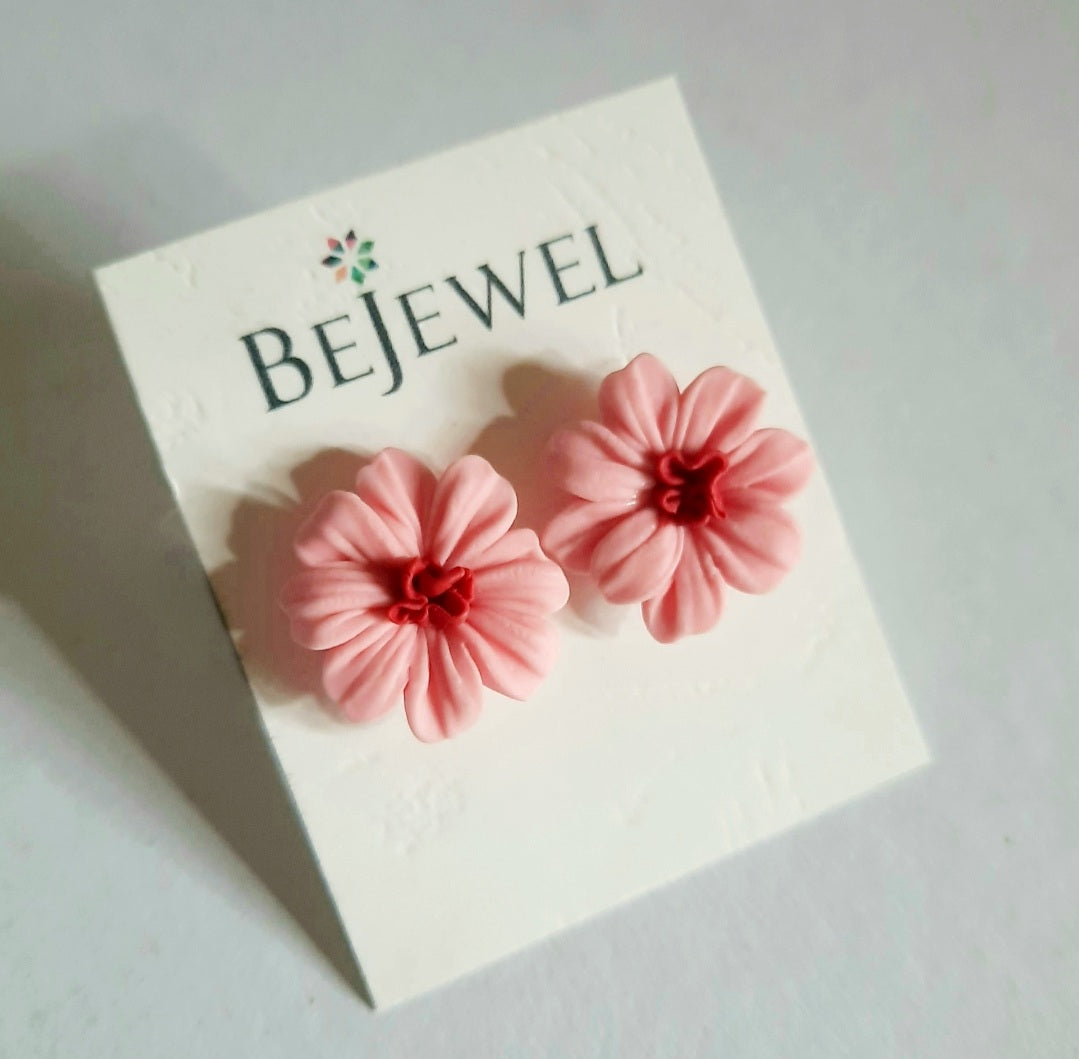 Flower Earrings - Pink