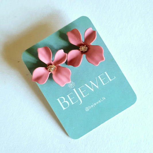 Flower Stud Earrings  - Pink