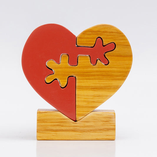 Wooden Love Puzzle Ornament